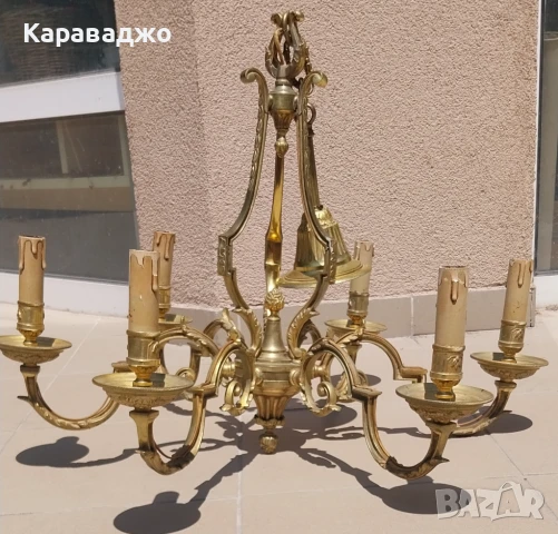 Френски Бронзов Полилей 6ца, снимка 2 - Полилеи - 50931819