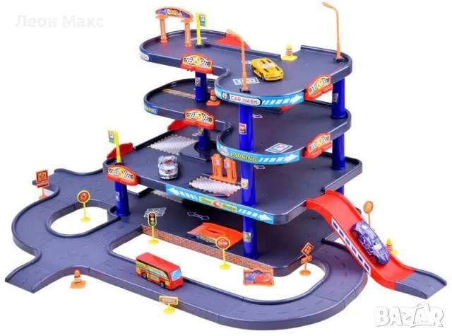 Паркинг гараж на 4 етажа с автомобили и аксесоари , снимка 3 - Коли, камиони, мотори, писти - 48299989