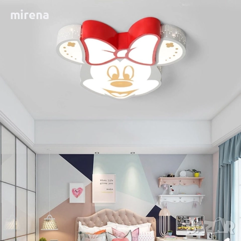 ЛЕД LED Детска таванна лампа полилей Мини Маус анимация дистанционно, снимка 8 - Лампи за таван - 52374139