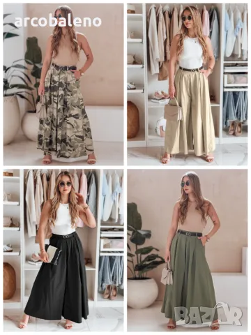 Дамска пола-панталон с колан FLOWES, 4цвята 