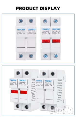 Taxnele 2P паралелен DC държач за предпазители за соларни фотоволтаични системи 10*38 мм DC 1000V, снимка 16 - Друга електроника - 52702189