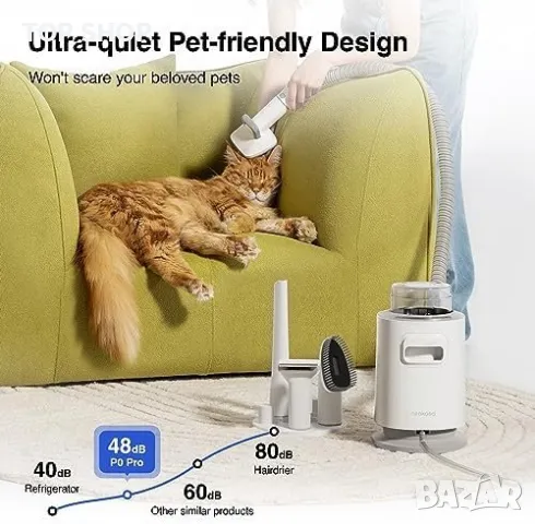 Нов Професионален Вакуум за Домашни Любимци Почистване на косми Подстригване куче котка, снимка 6 - Друга електроника - 49339206