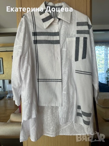 Ленена асиметрична риза, снимка 4 - Ризи - 51329596