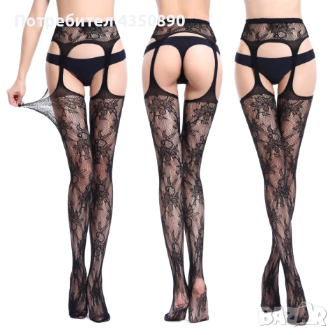 Еротично бельо Чорапогащник с интимен отвор и жартиерен колан - Код С-6060