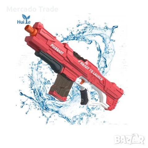 Водна пушка Mercado Trade, За деца и възрастни, Бърза стрелба, Червен, снимка 1 - Електрически играчки - 41335283