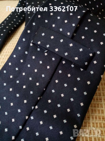  тъмно синя мъжка копринена вратовръзка, снимка 2 - Други - 36485805