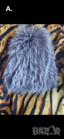 Луксозна дамска чанта от естествен косъм-лисица