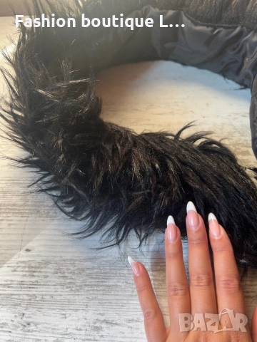 Черна пухена яка за качулка с дълъг косъм 🖤🖤🖤, снимка 3 - Други - 52278887