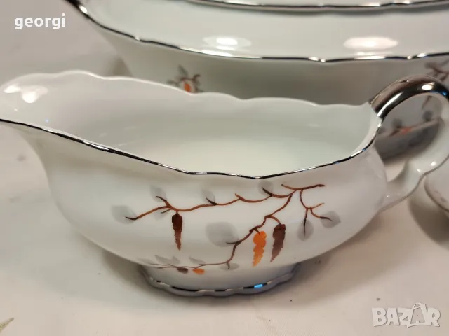 Карловски порцеланов супник солница и сосиера Victoria Czechoslovakia     7/1, снимка 2 - Сервизи - 49900540