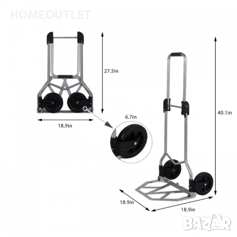 Сгъваема складова транспортна количка KT-2021, снимка 6 - Други машини и части - 36306718