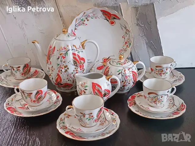Сервиз за кафе ЛФЗ Бабочки, снимка 7 - Колекции - 56061521