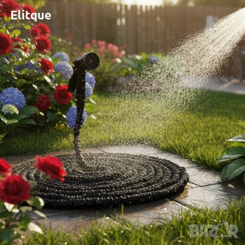 Гъвкав разтеглив градински маркуч 30м – Пълен комплект с пистолет (7 функции) и конектори на едро , снимка 3 - Други инструменти - 53401844