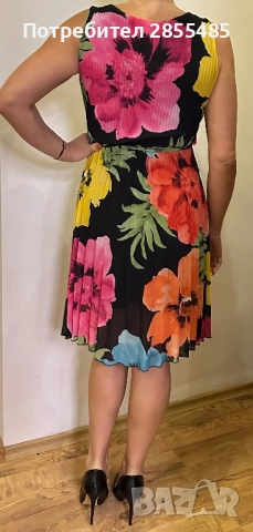 Рокля с цветен принт, снимка 3 - Рокли - 52015954