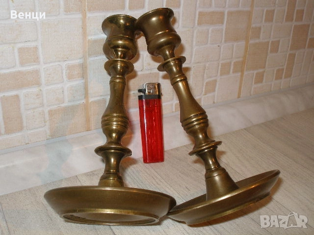 Месингови Свещници, снимка 10 - Антикварни и старинни предмети - 52798278