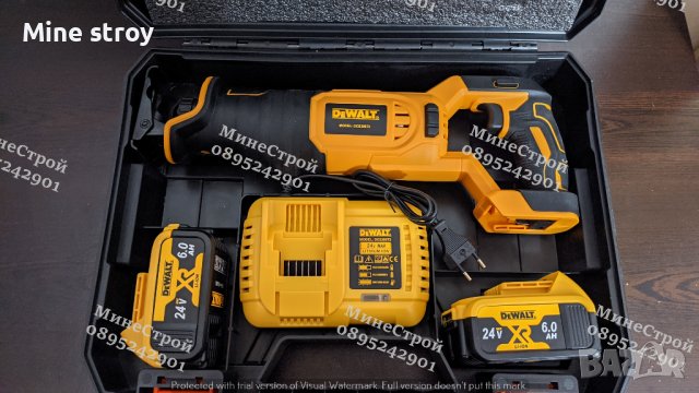 Акумулаторен Саблен Трион DeWALT 24V 6Ah Прав Трион Девалт TSTAK куфар