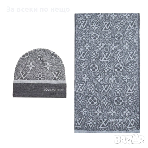Louis Vuitton Комплект Зимен Шал И Зимна Шапка - Налични Различни Цветове Код SK439, снимка 7 - Шалове - 53027639