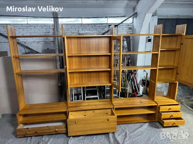 Холова секция от масивно дърво с гардероб, закачалка и деа шкафа за обувки , снимка 12 - Секции и витрини - 53470056