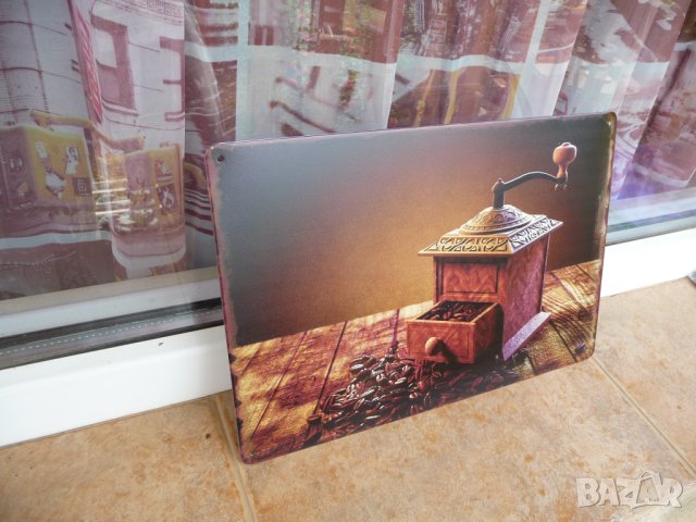 Кафемелачка метална табела кафе на зърна кафене ароматно ухае, снимка 2 - Декорация за дома - 42594676