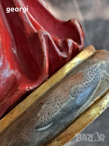 Стара статуя дърворезба Мадоната с Младенеца , снимка 14 - Антикварни и старинни предмети - 51082702