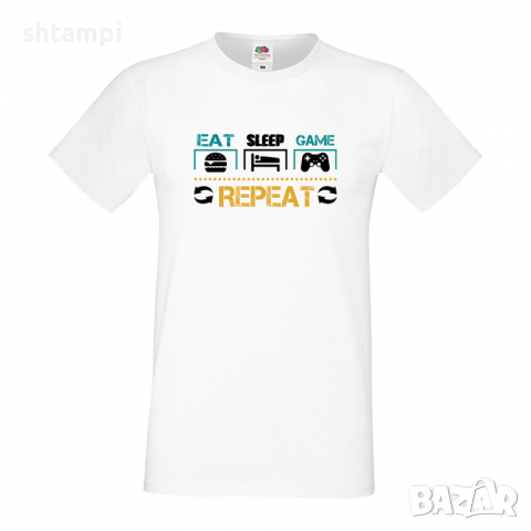 Мъжка тениска Game 3,Eat,Sleep,Game,Anime,Repeat,Ядене,Спане,Геймс,Подарък,Повторение,Празник,Игри, снимка 2 - Тениски - 36419092