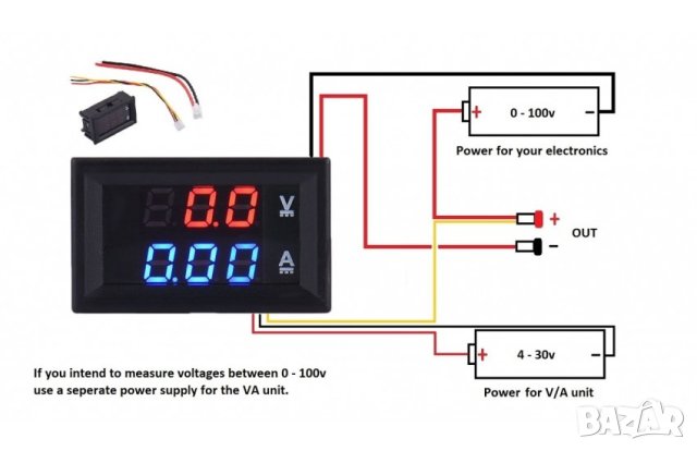 Волт и амперметър за вграждане, снимка 4 - Аксесоари и консумативи - 33461544