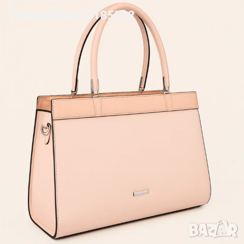 Модерна дамска чанта с двуцветен дизайн, снимка 5 - Чанти - 50879718