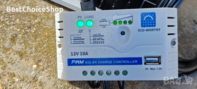 25W 12V монокристален соларен панел комплект с регулируем монтаж и контролер за зареждане, снимка 6 - Къмпинг осветление - 53699865