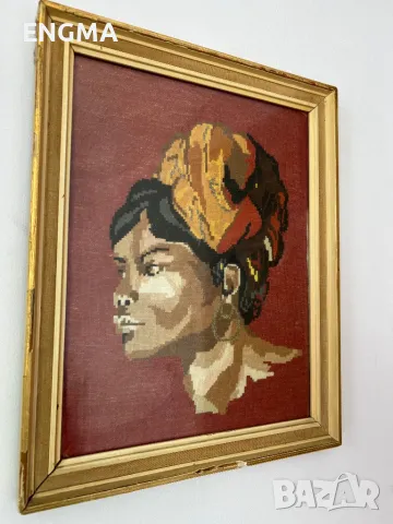 Гоблен в дървена рамка , снимка 2 - Гоблени - 49078052