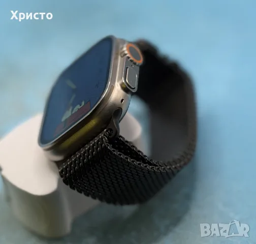 Смарт часовник Apple Watch Ultra 1st Gen GPS + Cellular 49mm Titanium – Black Milanese Strap, снимка 7 - Смарт часовници - 56038834