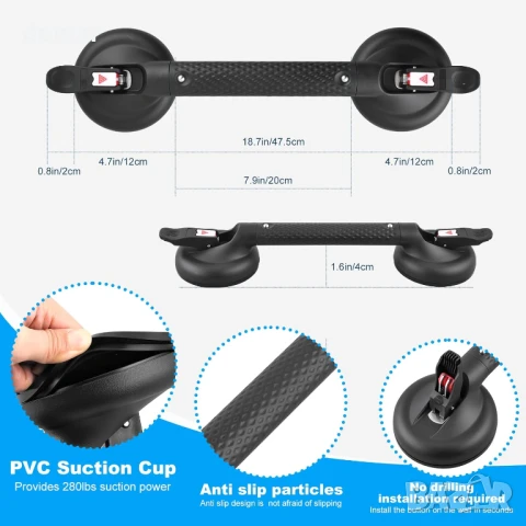 DAREN MEDICAL Вендуза за вани и баня, Дръжка за възрастни хора с всмукване с индикатори, снимка 6 - Други стоки за дома - 51106062