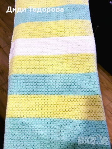 Плетена пелена,одеялце, снимка 2 - Пелени, памперси - 53441419