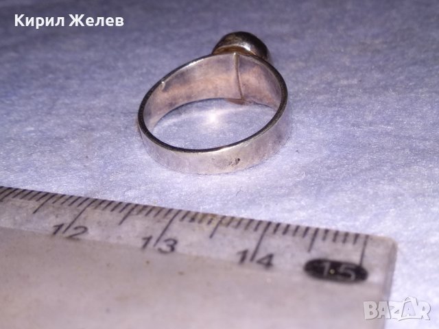 СКЪПОЦЕНЕН РЕТРО АРТ ДЕКО СРЕБЪРЕН ПРЪСТЕН СРЕБРО 925 / 950 с ШЛИФОВАН ЛУНЕН КАМЪК 29699, снимка 16 - Пръстени - 41637958