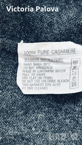 Луксозен тьмносив мъжки пуловер Jones Armstrong от 100% чист кашмир - размер XXXL, снимка 9 - Пуловери - 53777317