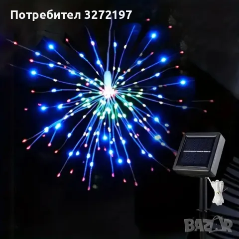Fairy Tale Star Burst,LED соларна 8-режимна димируема висяща лампа,90-светлини