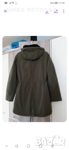 Яке, цвят каки с качулка и мека подплата, снимка 2 - Якета - 48207516