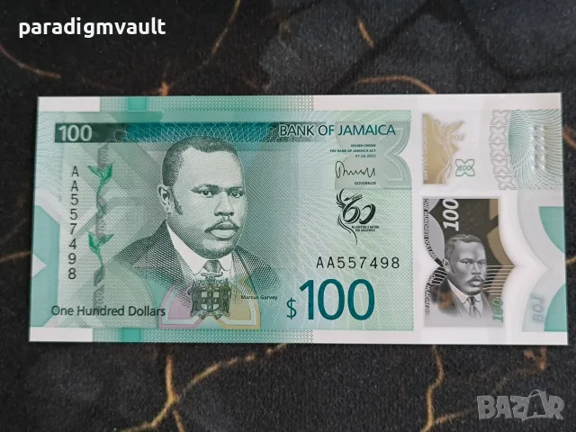 Банкнотa - Ямайка - 100 долара UNC (юбилейна) | 2022г.