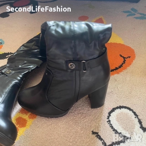Дамски ботуши Paolo Bocelli от изкуствена кожа размер 37 , снимка 3 - Дамски ботуши - 52598317