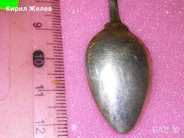 СТАРА НЕМСКА КАПИТАНСКА КОЛЕКЦИОНЕРСКА СРЕБЪРНА ЛЪЖИЧКА За КАФЕ СРЕБРО 800 ПРОБА 42985, снимка 12 - Колекции - 44376271