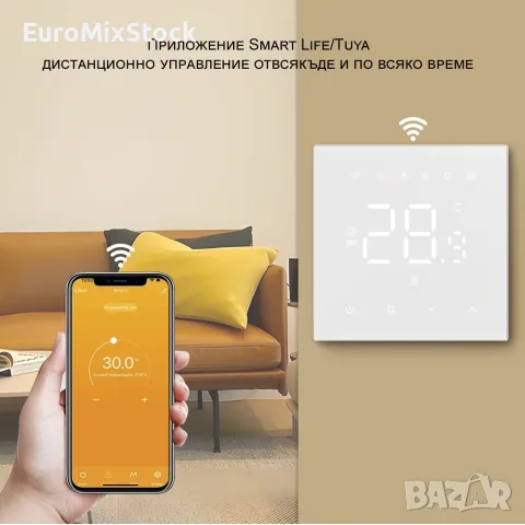 Смарт Matter WiFi Термостат Tuya за Водно Подово Отопление 3A, Програмируем, снимка 4 - Други - 55901744