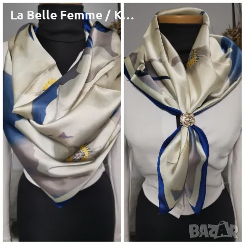 Дамско фишу с размер 70/70 см. , снимка 2 - Шалове - 49119577