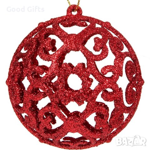 100 броя Комплект червени коледни топки в 3 размера, снимка 3 - Други стоки за дома - 42671036