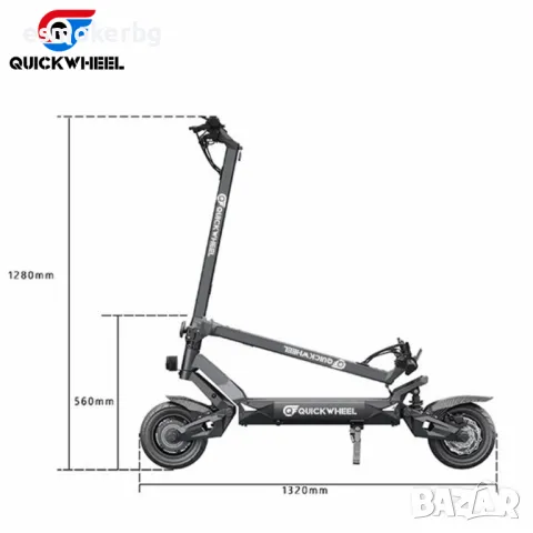 Електрическа тротинетка скутер 72V 2*1500W с два мотора, снимка 11 - Скейтборд, ховърборд, уейвборд - 50096122