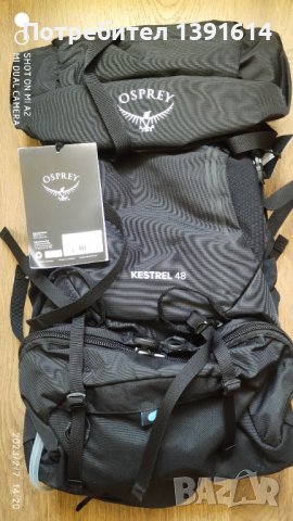 Osprey Kestrel 48 Black , снимка 1 - Раници - 39590242