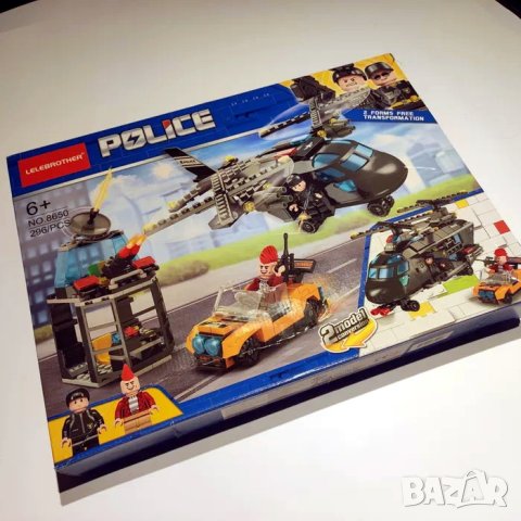 Образователна игра конструктор "Police", тип лего, 296 части. За деца над 6 год.