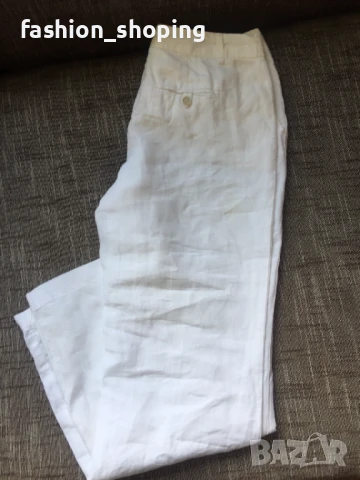 Дамски ленен панталон Benetton, размер 42, снимка 9 - Панталони - 50686415