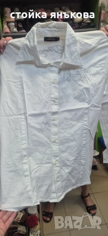 Продавам интересна бяла мъжка риза дълъг ръкав., снимка 4 - Ризи - 51653746