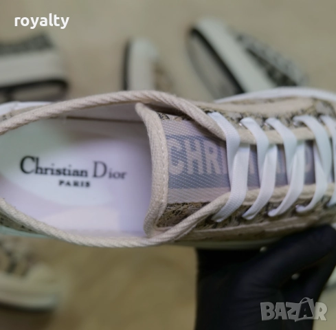 Дамски маратонки Dior Oblique - Бежаво, снимка 4 - Маратонки - 52423372