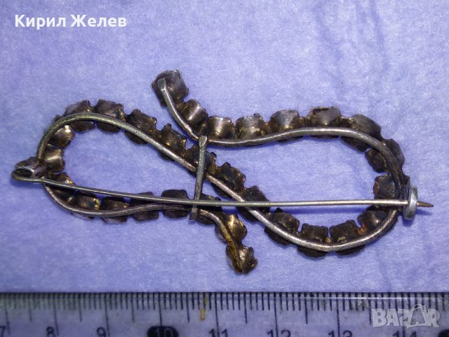 ДЕБЕЛО ПОСРЕБРЕНА МЕДНА СТАРИННА СКЪПОЦЕННА РЕТРО АРТ НУВО БРОШКА с ИСКРЯЩ СИН ЦИРКОНИЙ 40113, снимка 13 - Антикварни и старинни предмети - 42613640