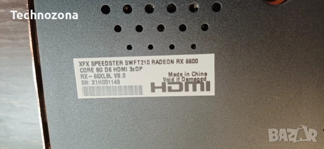 Видеокарта AMD Radeon RX 6600 8GB XFX SWFT 210 | RX6600 | 8 GB GDDR6 RX6600 8GB AMD RADEON 8GB GDDR6, снимка 2 - Видеокарти - 52892028