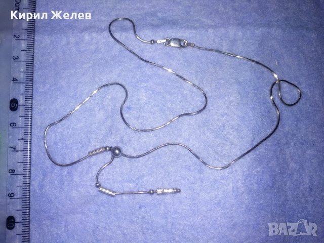 ЕФИРНО ДЕЛИКАТНО ИТАЛИАНСКО СРЕБЪРНО КОЛИЕ СРЕБРО 925 с РОДИЕВО ПОКРИТИЕ 36122, снимка 4 - Колиета, медальони, синджири - 39666738